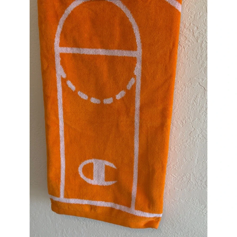 Champion Basketball Court Jacquard Beach Towel Orange 100% Cotton 36x72 NWT